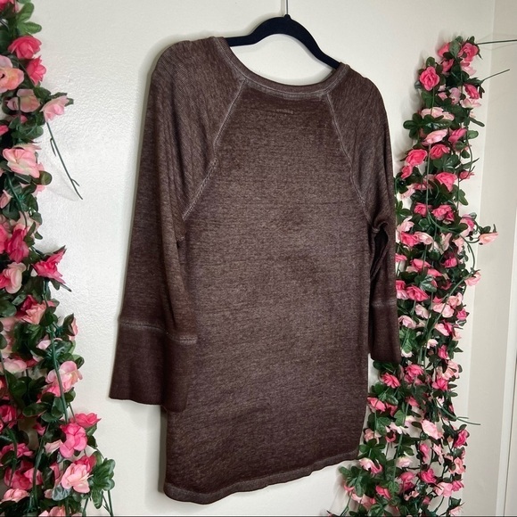 Ruff Hewn Brown Burnout Top Womens Small Casual Comfort Pullover Work Office - Picture 3 of 6